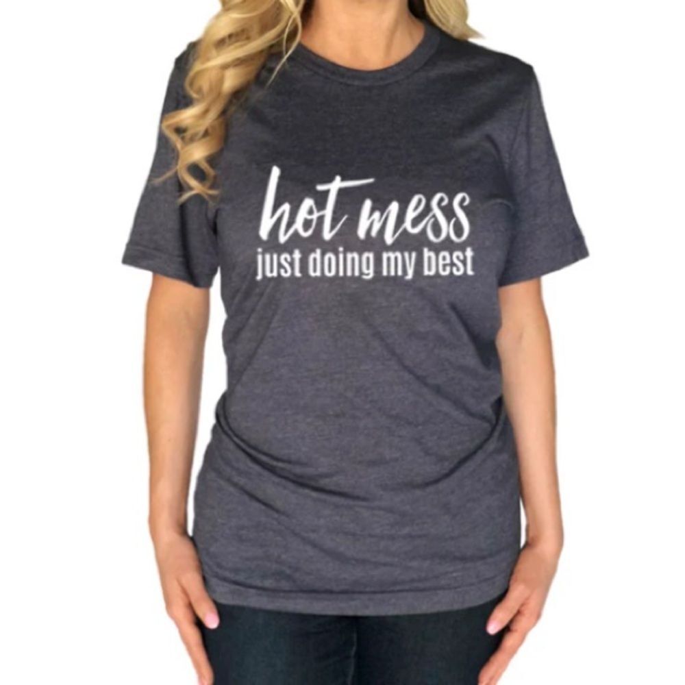 Katydid Hot Mess, Just Doing My Best Tee Size L NEW